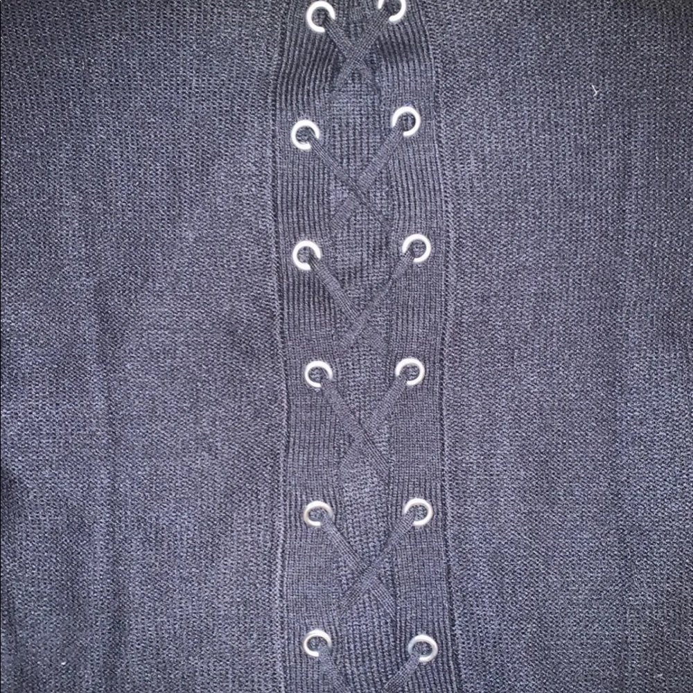 Navy back tie sweater - Picture 6 of 6